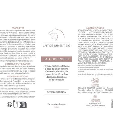 LABORATOIRES COPMED - Organic Mare's Milk Face Milk - Moisturizing Softening and Makeup Removing Milk - All Skin Types - 99% Natural Ingredients - Made in France - 150 ml - Buy Online on GoSupps.com