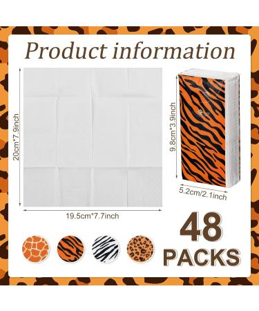 48 Pack Jungle Safari Animal Print Pocket Tissues - Portable Travel Size Facial Tissues for Birthday, Baby Shower, Holiday Parties - Buy Online on GoSupps.com