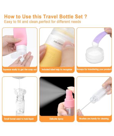 GCStnn 18-Piece Silicone Travel Bottles Set - 90ml BPA-Free Leak-Proof TSA Approved Containers for Shampoo Conditioner & Lotion - Perfect for International Travel - Buy Online on GoSupps.com