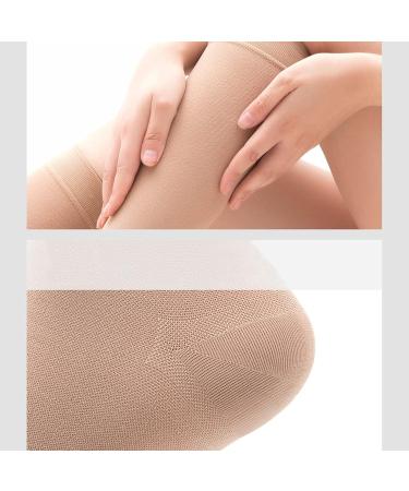 Medical Grade Compression Stockings 20-30 mmHg | Unisex Open Toe Knee-High | Firm Support for Varicose Veins | Flesh & Black XL - Buy Online on GoSupps.com