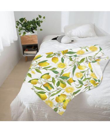 HAHAFU Fresh Tropical Lemons Throw Blanket | Warm Absorbent Picnic Blanket for Bed & Couch - Perfect for All Seasons - Buy Online on GoSupps.com