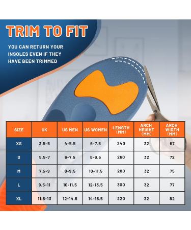 RooRuns Heavy Duty Arch Support Plantar Fasciitis Insoles - Men and Women Orthotic Inserts for Flat Feet, Heel Spurs, High Arches - Size L UK 9.5-11 (30cm) - Buy Online on GoSupps.com