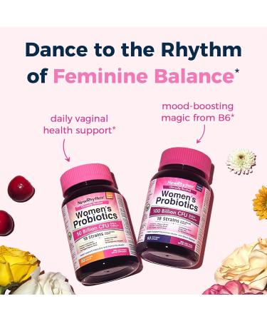 NewRhythm Women's Probiotics Organic Cranberry for Women's Vaginal Health 50 Billion CFU 18 Strains Probiotics and Prebiotics Support Digestive Health 60 Vegan Capsules 60 Count (Pack of 1) 50 Billion CFU (60 Count) Women's Probiotics - Buy Online on GoSupps.com