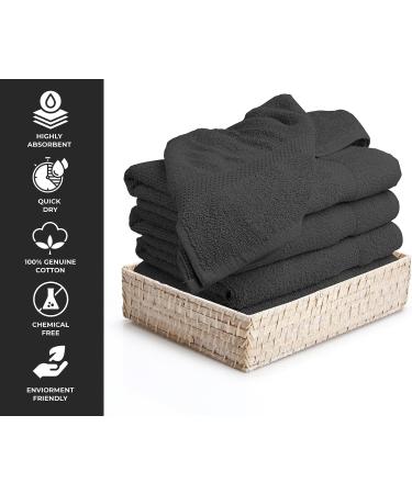 Filament Alley 6 Pack Bath Towel Set - Luxury Cotton Towels for Pool, Gym, Spa, Hotel - Absorbent, Lightweight, Soft - Charcoal Grey - 22x44 Inches (Pack of 6) - Buy Online on GoSupps.com