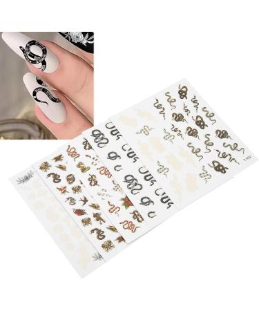 Snake Pattern Nail Sticker 5 Sheets Self Adhesive Nail Art Decals Nail Art Decoration Sticker for DIY Women Fingernail Toenail Various Patterns - Buy Online on GoSupps.com