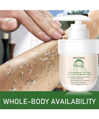 Gentle Mandelic Acid Body Scrub & Facial Exfoliator - Skin Smoothing Gel with Natural Exfoliants - for Dry Sensitive Acne-Prone Skin - Non-Irritating Formula (1) - Buy Online on GoSupps.com