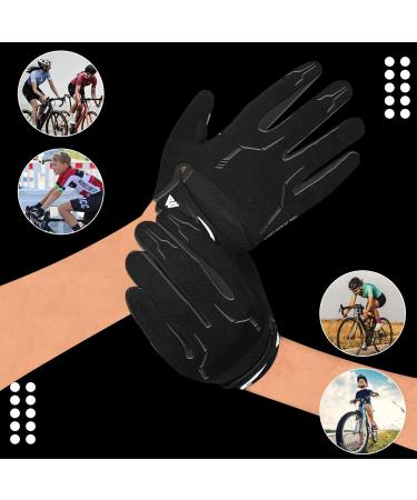 Westwood Fox WFX Vollfinger Mountain Bike Gloves | Touchscreen Padded Anti-Slip Racing Gloves for Men & Women - Black - Buy Online on GoSupps.com