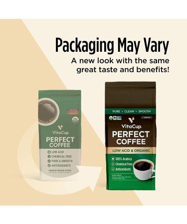 VitaCup Low Acid Organic Fair Trade Dark Roast Guatemala Coffee | Mycotoxin Free | 11oz Ground Coffee for Drip & French Press - Buy Online on GoSupps.com