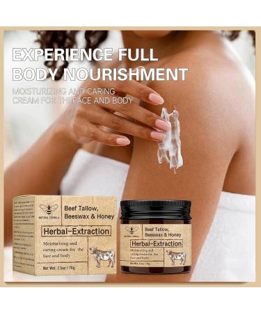 Beef Tallow Balm for Skin Care | Natural Face & Body Moisturizer | Honey Vitamin Balm (1PCS - Buy Online on GoSupps.com