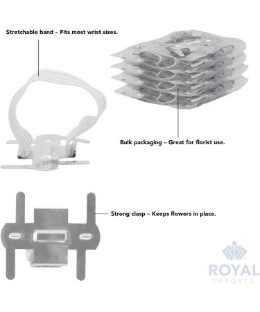 Royal Imports Silver/White Corsage Wrist Bands - Pack of 48 Elastic Wristlets for Wedding & Prom Flowers - Buy Online on GoSupps.com