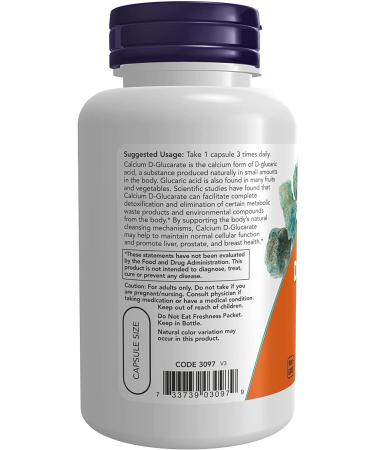 Now Foods Calcium D-Glucarate 500 mg - 90 Vegan Capsules for Detox & Health - Buy Online on GoSupps.com