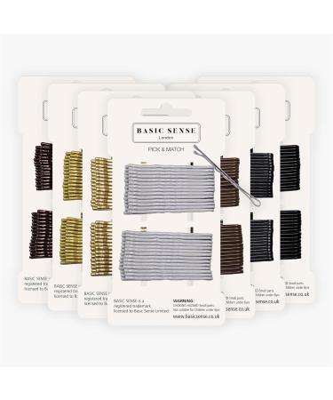 BasicSense 30 Pcs Small Traditional Wavy Metal Bobby Pins 5mm - Brown - Buy Online on GoSupps.com