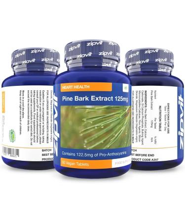 Pine Bark Extract 125mg - High Strength Vegan Tablets | Rich in Proanthocyanidins for Powerful Antioxidant Support - Buy Online on GoSupps.com