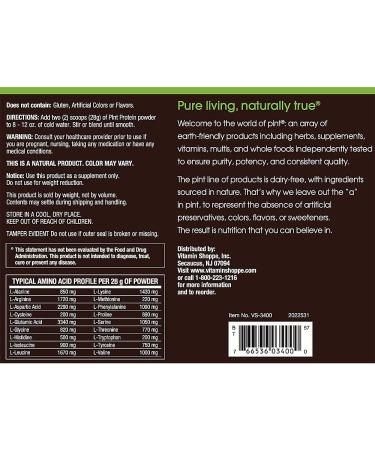 Vanilla Plant Protein Powder: Complete Amino Acid Profile, Non-GMO, Vegan, Raw Blend for Energy Support - 2 Pound - Buy Online on GoSupps.com