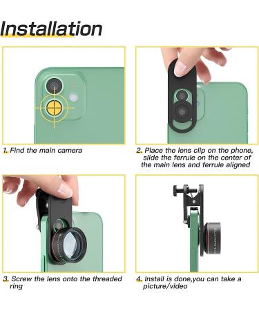 Selvim Phone Camera Lens Kit 4 in 1 - 22X Telephoto, 235 Fisheye, 0.62X Wide Angle, 25X Macro Lens - Compatible with iPhone, Samsung, Android - Buy Online on GoSupps.com