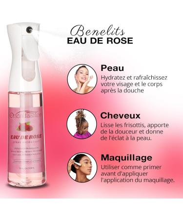 Eau De Rose Cheveux 300ml/10oz Eau De Rose Bio Locks Moisturizer Hydrating Rose Water Spray Rosewater Scalp for Dreadlocks Visage Corps Cheveux - Buy Online on GoSupps.com