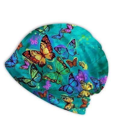 Melitolay Neck Gaiter Headscarf Headwear Soft Sleep Cap Beanie Cap Chemo Hat Face Bandanas for Sports One Size Rainbow Butterfly