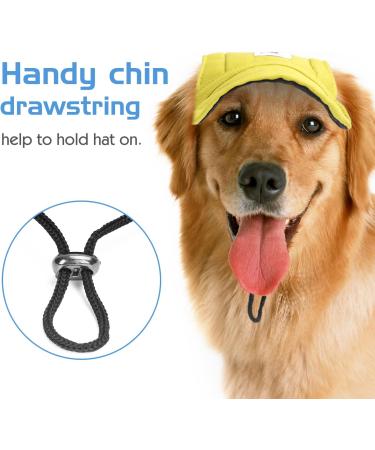 Pawaboo Dog Baseball Cap - Adjustable Sun Protection Hat for Dogs with Ear Holes - XL Yellow - Buy Online on GoSupps.com