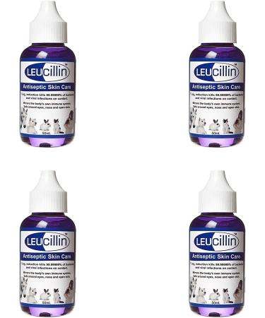 Leucillin Antiseptic Skin Care Dropper 50ml x 4 Bottles for Dog Cat Bird Reptile Horse Pet