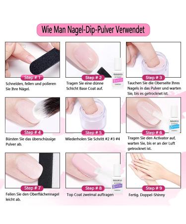Dip Powder Nail Kit - 8 Glitter Colors Starter Set for French Nails Art Manicure - Buy Online on GoSupps.com