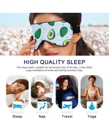 Adjustable Light Blocking Avocado Eye Mask for Deep Sleep - Men and Women | Ideal for Travel, Yoga, Meditation, Office | Breathable & Comfortable - Buy Online on GoSupps.com