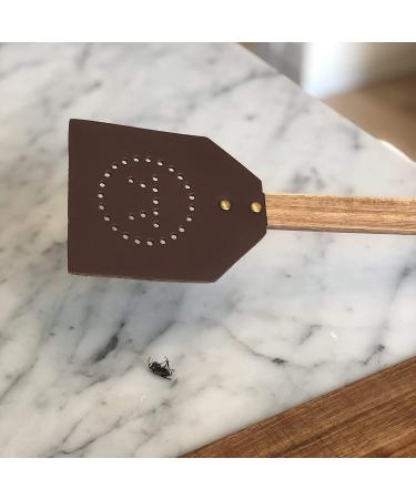 Outset Acacia Wood & Leather Amish-Style Fly Swatter 17.5 Brown - Premium Quality - Buy Online on GoSupps.com
