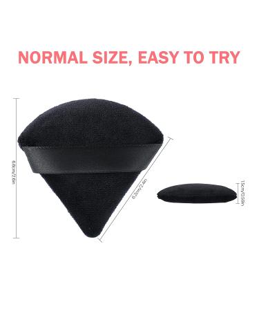 MOTZU 12-Piece Pure Cotton Powder Puff for Contouring - Triangle Wedge Shape, 2.76 inch Size with Strap - White & Black - Buy Online on GoSupps.com