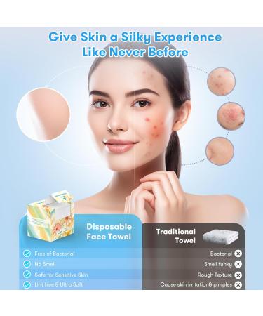 Shop Biodegradable Disposable Face Towels - Soft Absorbent Makeup Remover Wipes (25 Ct) for Skin Care & Travel - Buy Online on GoSupps.com