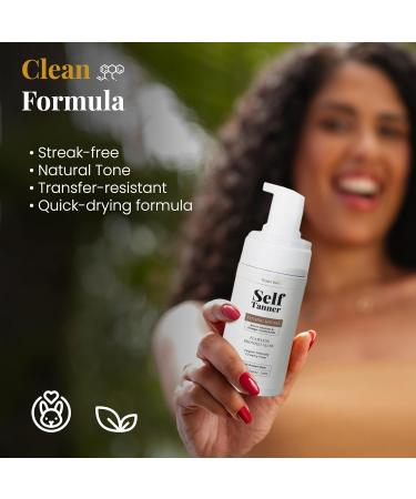 Team Tan Self Tanner Mousse - Aloe Vera Infused Tanning Foam for Face & Body | Sunless Tanner Kit (3.38 fl oz - Light) - Achieve a Natural Glow - Buy Online on GoSupps.com