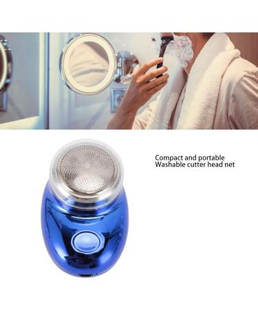 Handheld Beard Trimmer Electric Beard Trimmer Smoothing Cut USB Rechargeable Stainless Steel (Electroplated Blue) - Buy Online on GoSupps.com