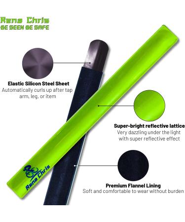 High Visibility Reflective Bands for Wrist, Arm, Ankle, Leg - Green (4 Pack) | Safety Gear for Night Walking, Cycling, Running - Large Reflective Surface - Buy Online on GoSupps.com