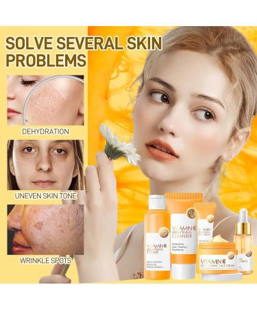 5Pcs Valentines Day Vitamin C Skincare Set Skin Care for Kids Skincare Gift Sets with Cleanser Toner Serum Eye Cream Facial Cream Skin Care Set for Girls Ages 8-12 Travel Facial Kit for Girls Vitamin C-5Pcs - Buy Online on GoSupps.com