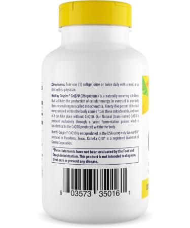 Healthy Origins CoQ10 100 mg - Natural Heart Health & Energy Supplement - Gluten-Free & Non-GMO - 60 Softgels - Buy Online on GoSupps.com