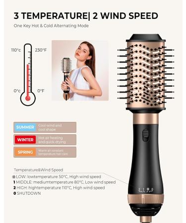 4 in 1 Air Styler Hair Dryer Brush - One Step Hair Styling Tool with Round Brush - Volumizer & Straightening - Blow Dryer & Thermal Brush - Black - Buy Online on GoSupps.com