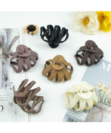 6 Pcs 2.8 Medium Matte Octopus Hair Claw Clips for Women - Strong Hold Non-slip Hair Accessories (Neutral) - Buy Online on GoSupps.com