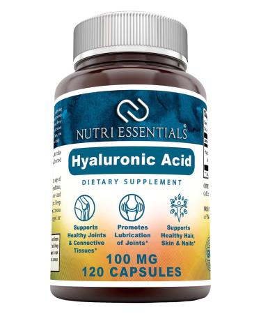 Nutri Essentials Hyaluronic Acid Dietary Supplement - 100 mg 120 Capsules (Non-GMO) - The Best Supplements for Joint Health Skin Care & More*