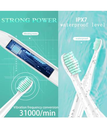 Rechargeable Electric Toothbrush for Adults | 5 Modes IPX7 Waterproof 2 Brush Heads & Cleaner Tool Kit - Ultimate Oral Care - Buy Online on GoSupps.com