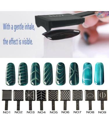 Wishesmar 14-Piece Nail Art Tool Set | DIY Magic 3D Magnetic Pencil & Cat Eye Gel Applicator | Create Stunning Cat Eye Effects - Buy Online on GoSupps.com