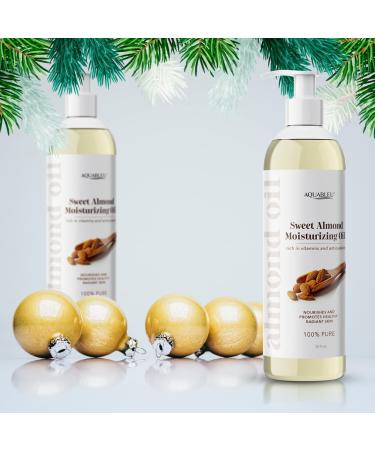 Sweet Almond Moisturizing Oil 12oz - Deeply Moisturizing & Cleansing for Dry, Irritated Skin - All Natural Ingredients - Fast Absorbing for Body & Face - Unscented - Buy Online on GoSupps.com