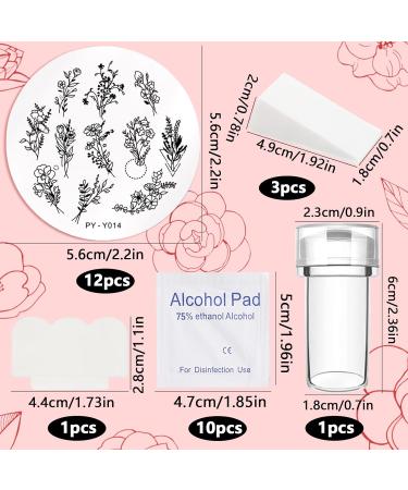 Ruijie Nail Art Stamping Set - 12 Templates with Snowflakes for Stunning Manicure Designs - Nail Transfer Tools for Creative Nail Art - Buy Online on GoSupps.com