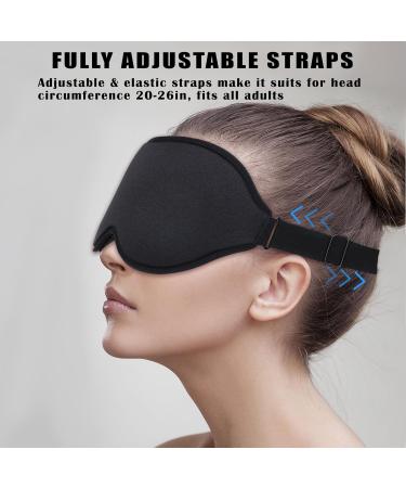 Sleep Mask Contoured for Women & Men - 3D Adjustable Soft Eye Mask for Comfortable Sleep (Grey - Buy Online on GoSupps.com