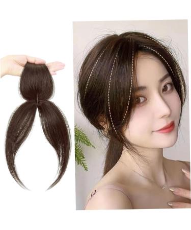 Clip in Bangs Side Parted Hair Toppers for Real Human Hair 360 Cover Pieces Wispy Fake Bangs Clip in Hair Extensions Dark Brown Hair Supplies - Buy Online on GoSupps.com