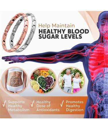 Rtcald Lymph Drainage Magnet Bracelet | Ultra Strong Magnetic Field Therapy for Weight Loss | Stylish Silver Energy Health Arm Bands - Buy Online on GoSupps.com