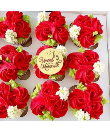 6 Pcs Gold Umrah Mubarak Cupcake Discs Acrylic Reusable Umrah Mubarak Cupcake Toppers Umrah Cake Toppers Umrah Cake Decoration. - Buy Online on GoSupps.com