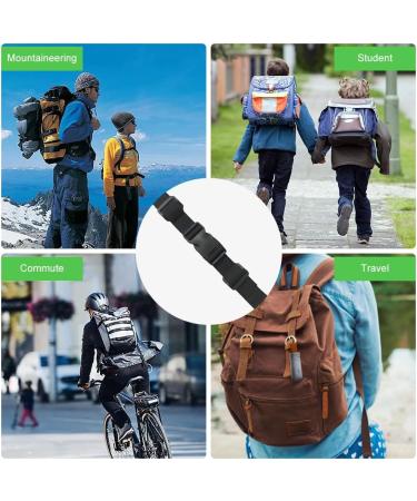 Adjustable Chest Strap Backpack Set for Kids - 2 Durable Non-Slip Straps for School Bags - Nylon Buckle Design for Outdoor Trips - Black - Buy Online on GoSupps.com