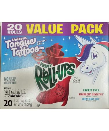 BETTY CROCKER FRUIT ROLL UPS VARIETY PACK ROLL FRUIT SNACK - 0016000127093, 0.5 Ounce (Pack of 20)