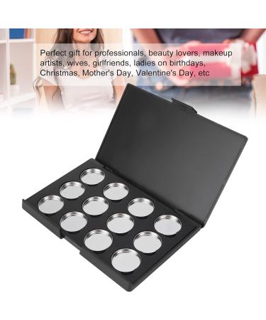 Empty Makeup Palette Waterproof Magnetic Palette with 12 Round Metal Pans for DIY Eye Shadow Blush Powder 10 X 15cm - Buy Online on GoSupps.com