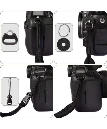 Adjustable Nylon Camera Wrist Strap for DSLR, GoPro, Canon, Fuji - Black | Quick Release Hand Strap for Mirrorless Cameras - Photographers Paracord - Buy Online on GoSupps.com