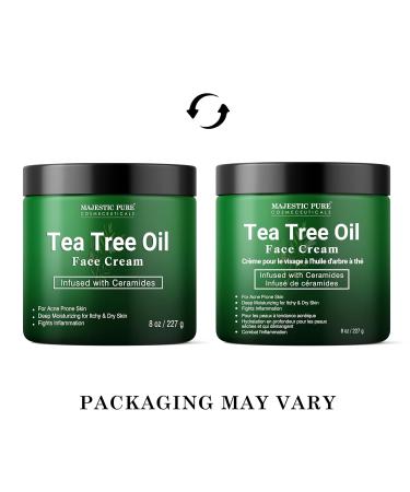 Majestic Pure Tea Tree Oil Face Cream | Cream for Dry & Itchy Skin Acne Scar Day & Night Moisturizer Face Cream for Women & Men | 8 Oz - Buy Online on GoSupps.com