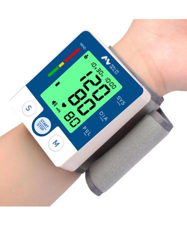 Wrist Blood Pressure Monitor Automatic Wrist Blood Pressure Machine with Easy One-Touch Operation Attached Blood Pressure Cuff and Storage